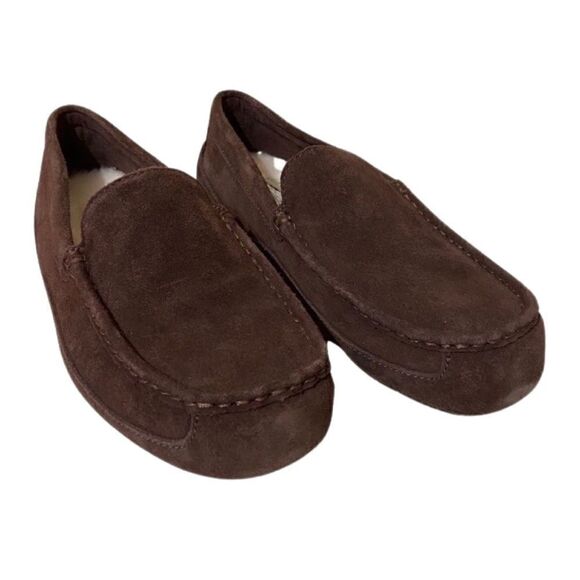 UGG Alder Faux Shearling Lined Suede Brown Slipper - Picture 1 of 9